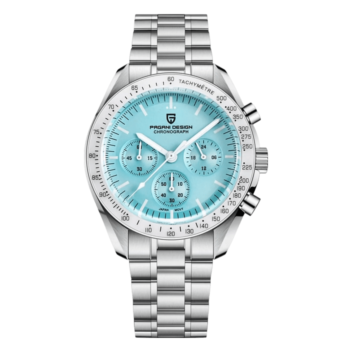 Pagani Design PD-1701 Chronograph Quartz Tiffany Blue Dial Stainless Steel Bracelet Men's Watch - Wristbear-1