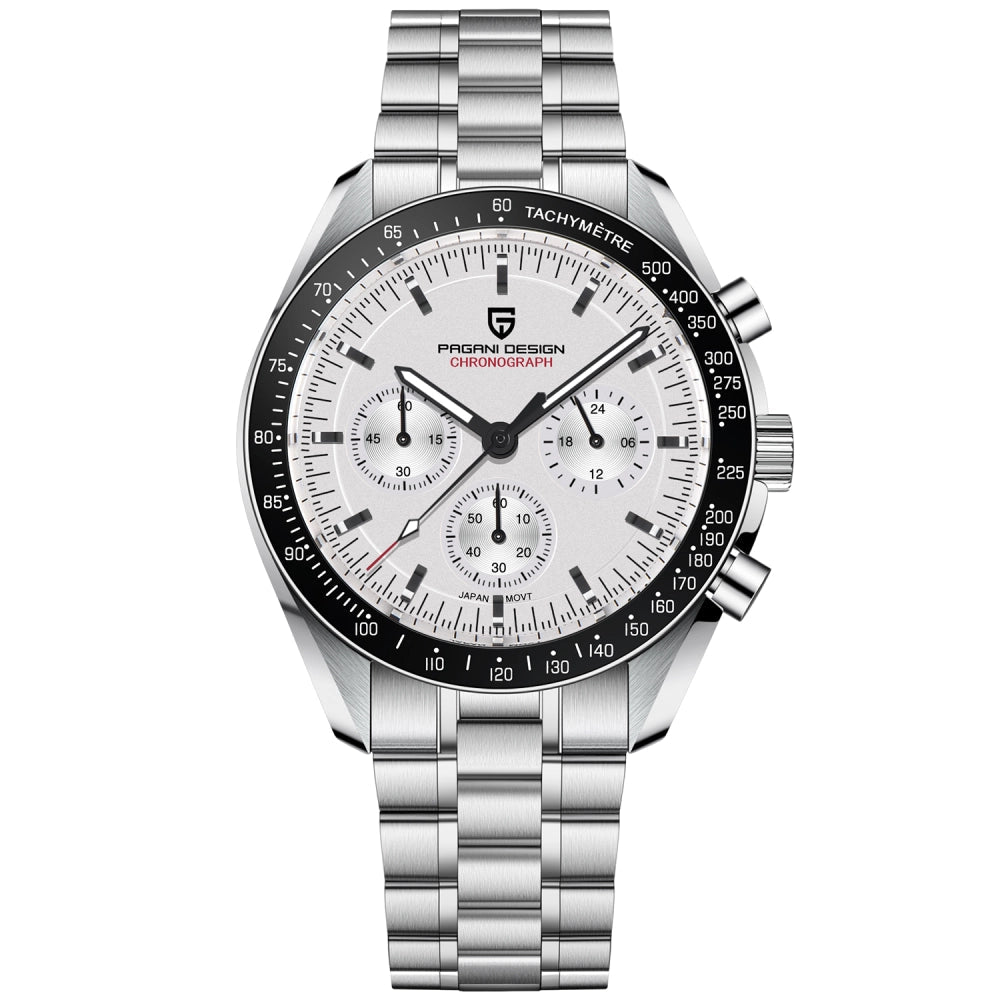 Pagani Design-Pagani Design PD-1701 Chronograph Quartz White Dial Stainless Steel Men's Watch-Wristbear-1