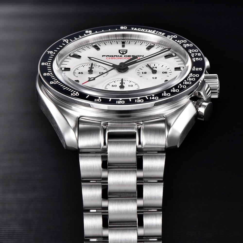 Pagani Design-Pagani Design PD-1701 Chronograph Quartz White Dial Stainless Steel Men's Watch-Wristbear-4
