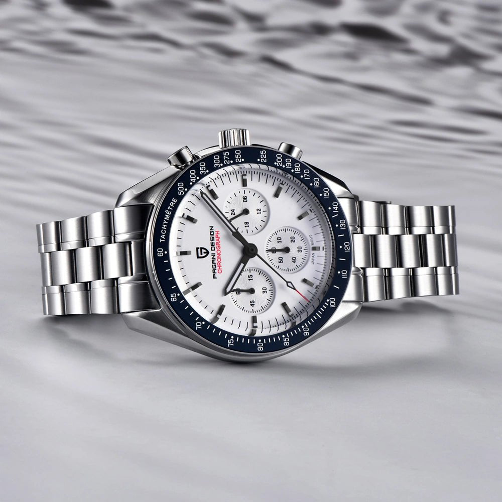 Pagani Design-Pagani Design PD-1701 Chronograph Quartz White Dial Stainless Steel Men's Watch-Wristbear-3