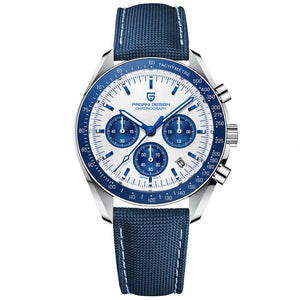 Pagani Design-Pagani Design PD-1701 Quartz Chronograph Blue Dial Blue Nylon Strap Men's Watch-Wristbear-1