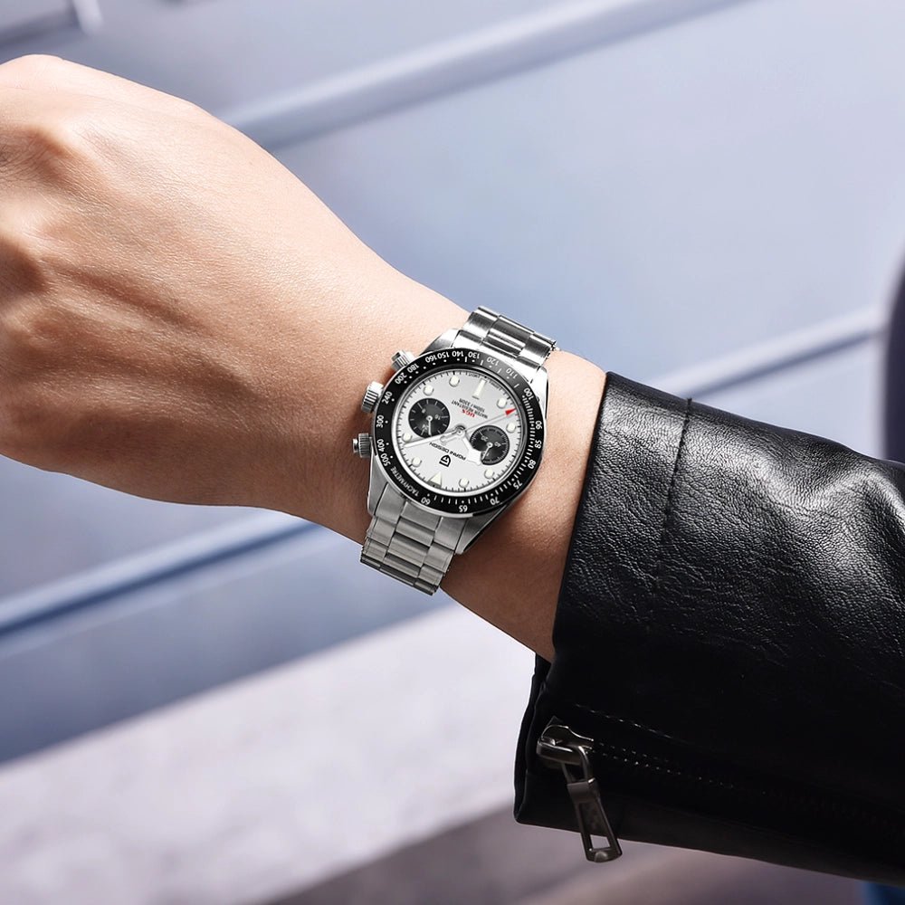 Pagani Design-Pagani Design PD-1718 Chronograph Quartz White Dial Stainless Steel Men's Watch-Wristbear-2