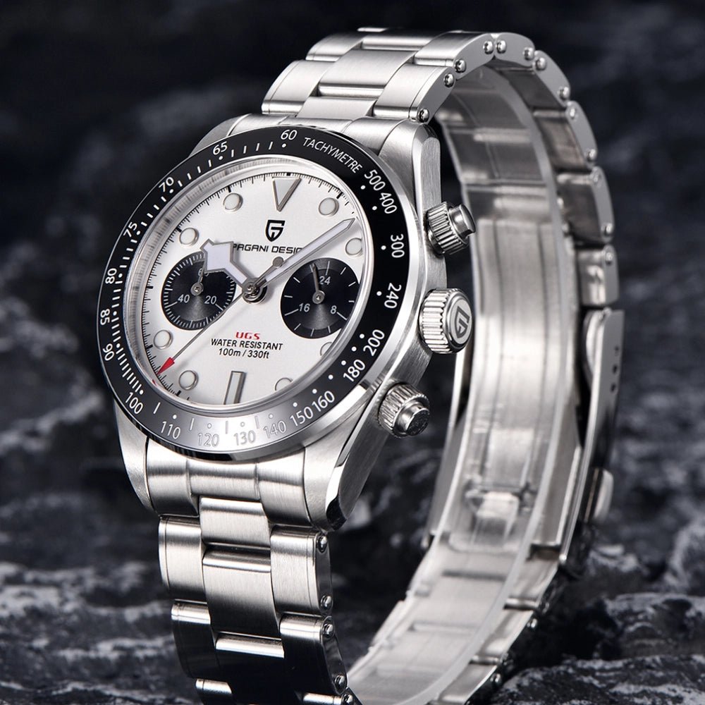 Pagani Design-Pagani Design PD-1718 Chronograph Quartz White Dial Stainless Steel Men's Watch-Wristbear-3