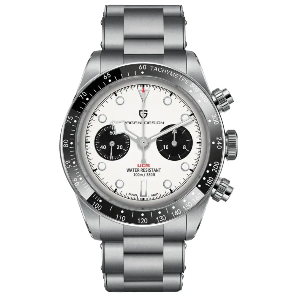 Pagani Design-Pagani Design PD-1718 Chronograph Quartz White Dial Stainless Steel Men's Watch-Wristbear-1