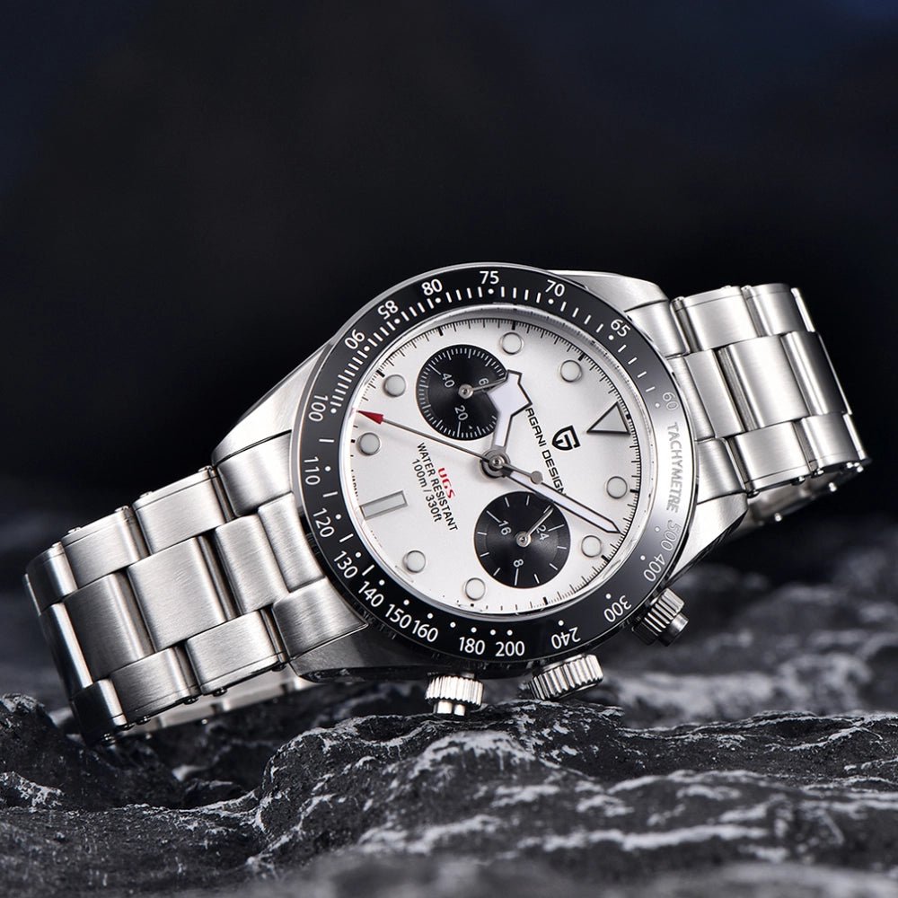 Pagani Design-Pagani Design PD-1718 Chronograph Quartz White Dial Stainless Steel Men's Watch-Wristbear-4