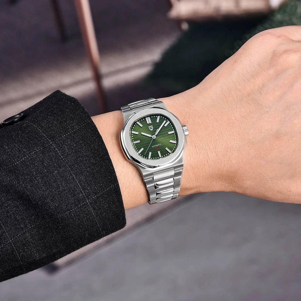 Pagani Design-Pagani Design PD-1728 Nautilus Automatic Green Dial Stainless Steel Bracelet Men's Watch-Wristbear-2