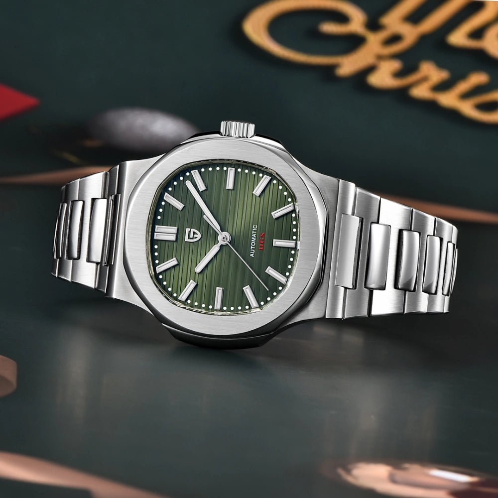 Pagani Design-Pagani Design PD-1728 Nautilus Automatic Green Dial Stainless Steel Bracelet Men's Watch-Wristbear-3