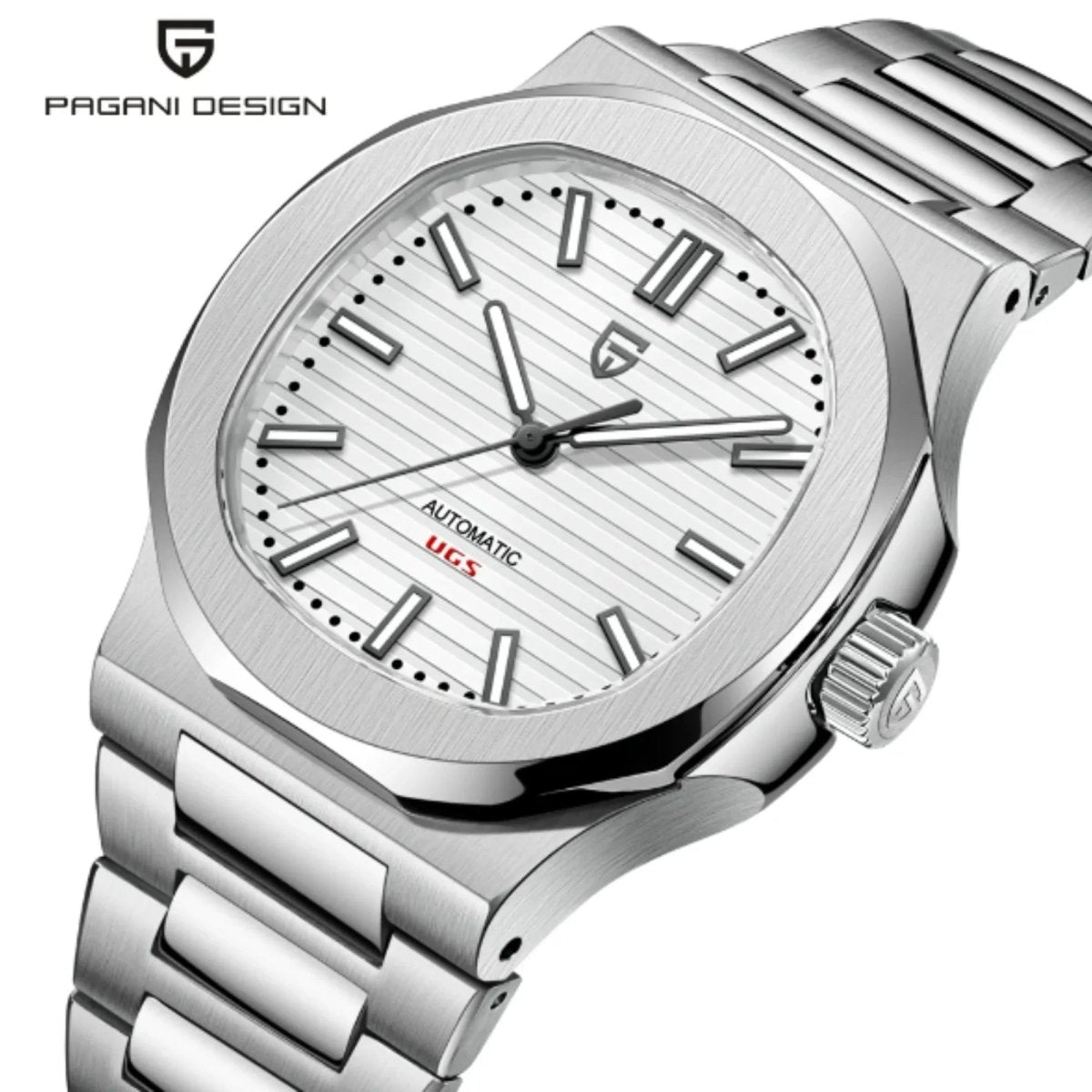 Pagani Design PD-1728 white dial on stainless-steel bracelet — image 2