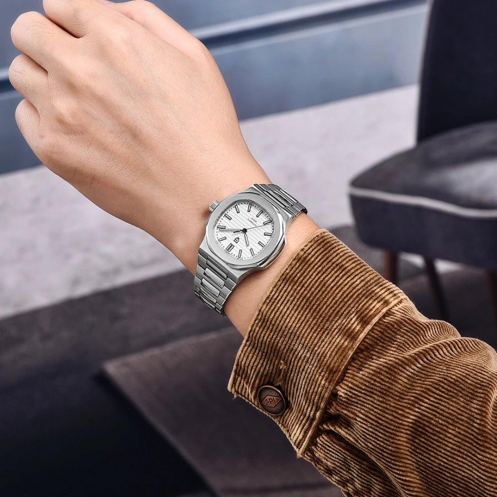 Pagani Design-Pagani Design PD-1728 Nautilus Automatic White Dial Stainless Steel Bracelet Men's Watch-Wristbear-2