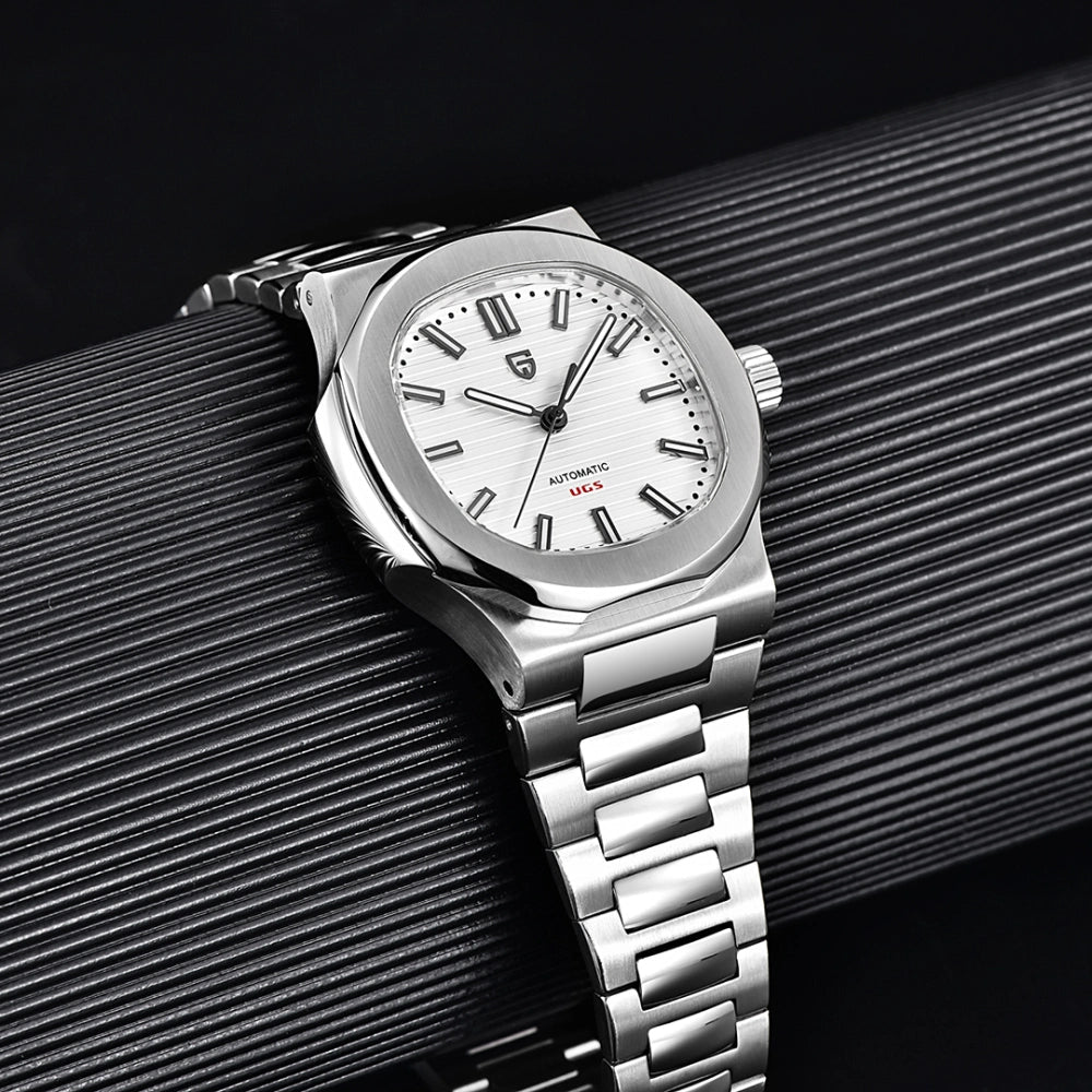 Pagani Design-Pagani Design PD-1728 Nautilus Automatic White Dial Stainless Steel Bracelet Men's Watch-Wristbear-6