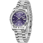 Pagani Design-Pagani Design PD-1783 Automatic Purple Day-Date Dial President Bracelet Men's Watch-Wristbear-1