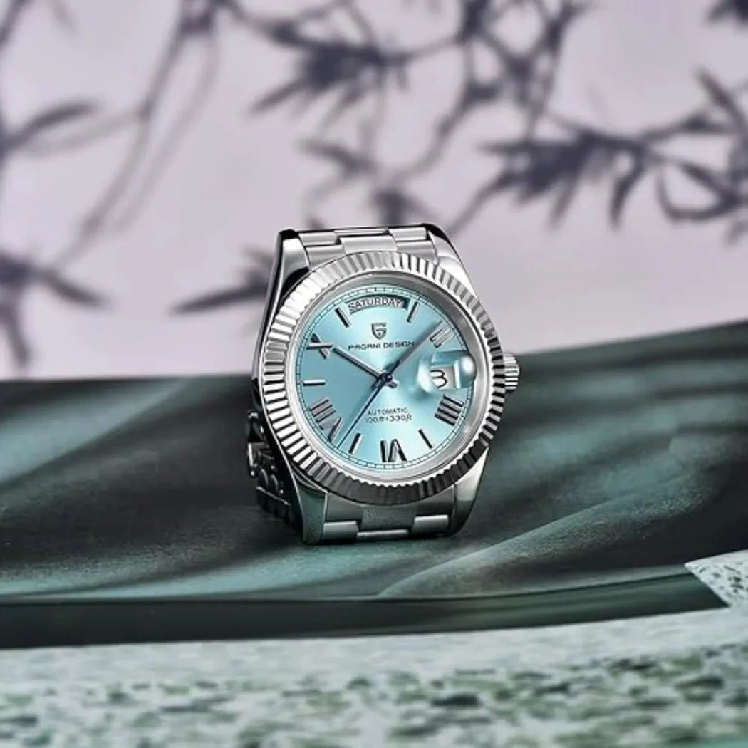 Pagani Design-Pagani Design PD-1783 Day-Date Sky Blue Dial Jubilee Bracelet Men's Watch-Wristbear-8