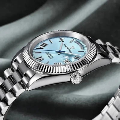 Pagani Design-Pagani Design PD-1783 Day-Date Sky Blue Dial Jubilee Bracelet Men's Watch-Wristbear-3