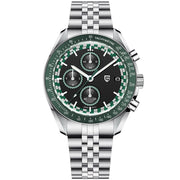 Pagani Design-Pagani Design PD-1816 Chronograph Quartz Green Dial Stainless Steel Jubilee Bracelet Men's Watch-Wristbear-1