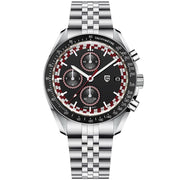 Pagani Design-Pagani Design PD-1816 Chronograph Quartz Red Dial Stainless Steel Jubilee Bracelet Men's Watch-Wristbear-1