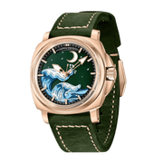 Pagani Design PD-YS014 green dial with rose-gold-tone case and green leather strap