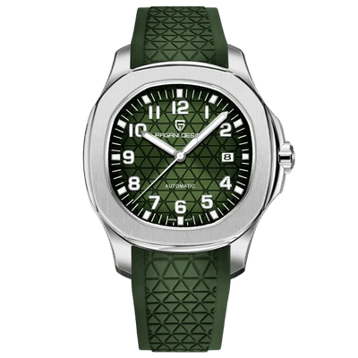Pagani Design-Pagani Design PD-YS031 41mm Automatic Green Dial Rubber Strap Men's Watch-Wristbear-1