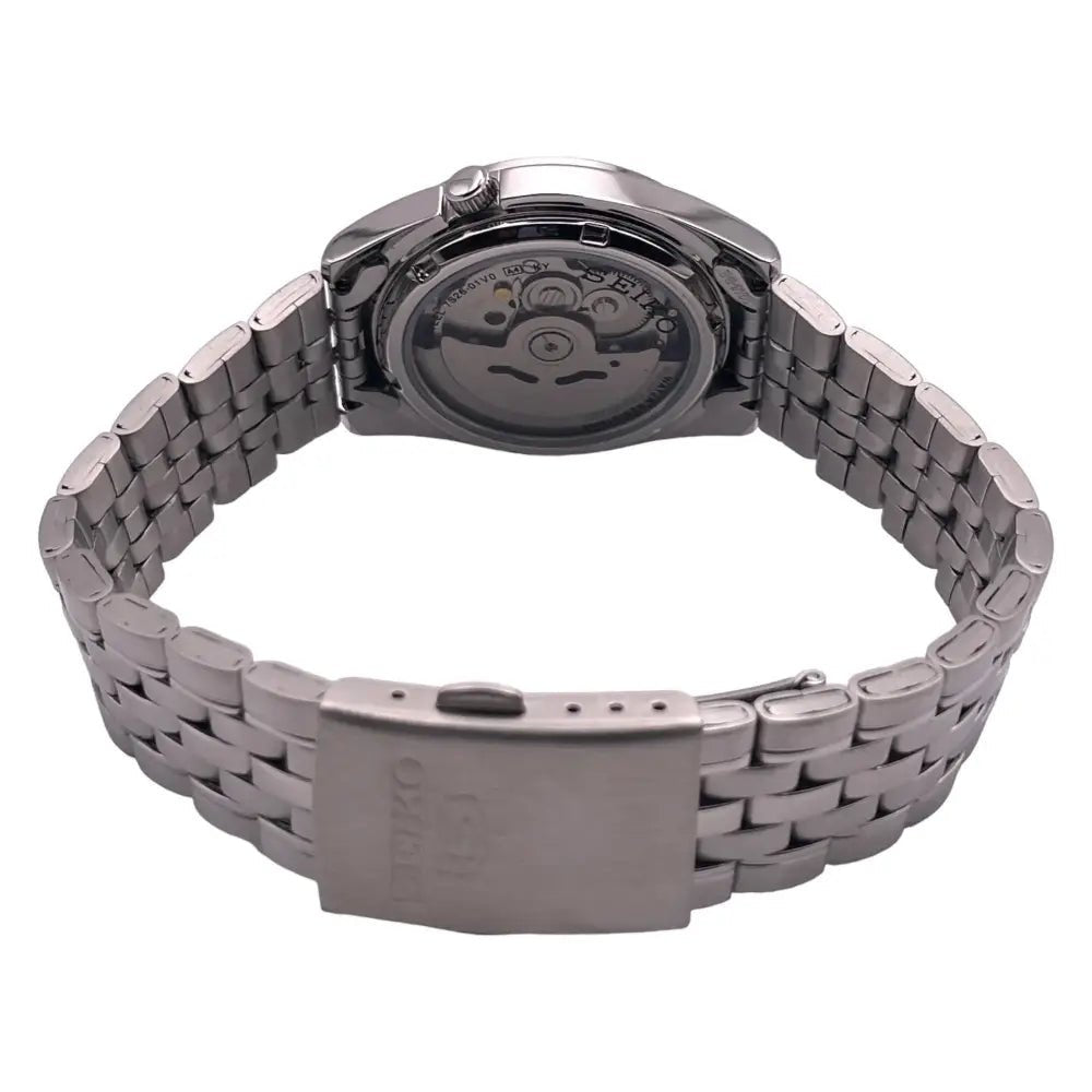 Seiko-Seiko 5 SNK375K1 Automatic Black Racing Dial Stainless Steel Men's Watch-Wristbear-3