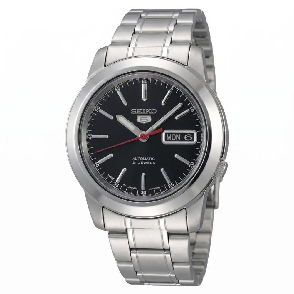 Seiko-Seiko 5 SNKE53J1 Automatic Black Dial Made in Japan Stainless Steel Men's Watch-Wristbear-1