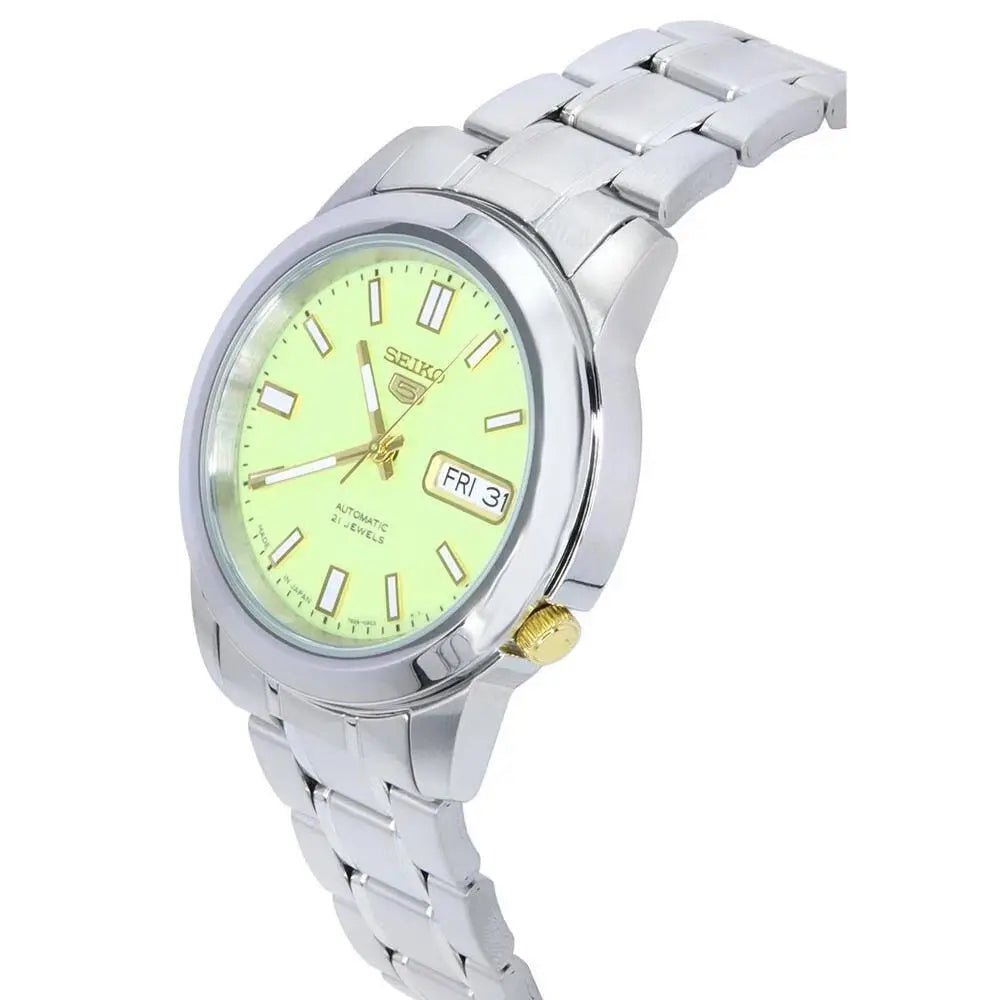 Seiko-Seiko 5 SNKK19J1 Automatic Green Full Lumibrite Dial Stainless Steel Men's Watch-Wristbear-2