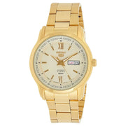 Seiko-Seiko 5 SNKP20J1 Automatic Gold Dial Gold-Tone Stainless Steel Men's Watch-Wristbear-1