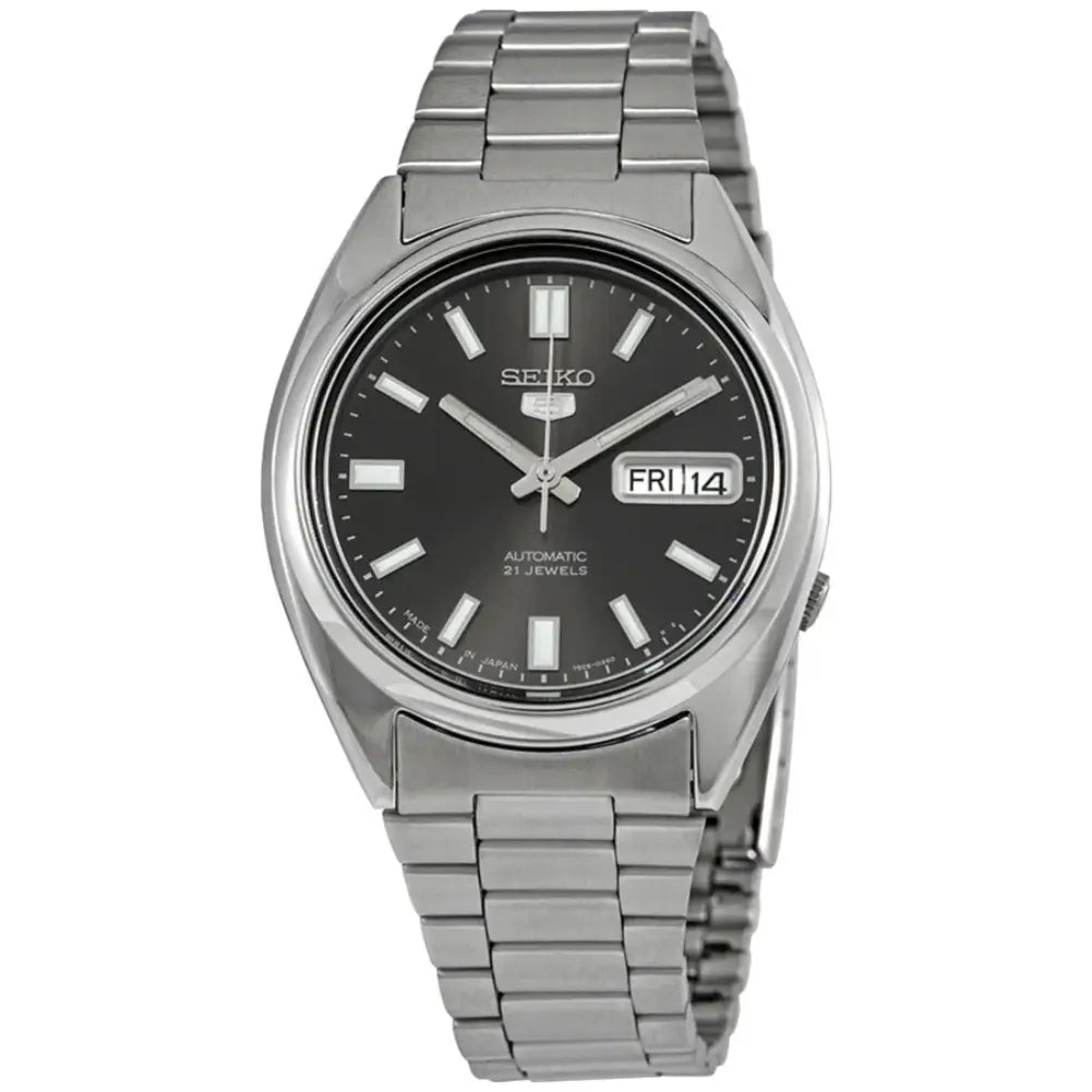 Seiko-Seiko 5 SNXS79J1 Automatic Grey Sunburst Dial Stainless Steel Made in Japan Men's Watch-Wristbear-1