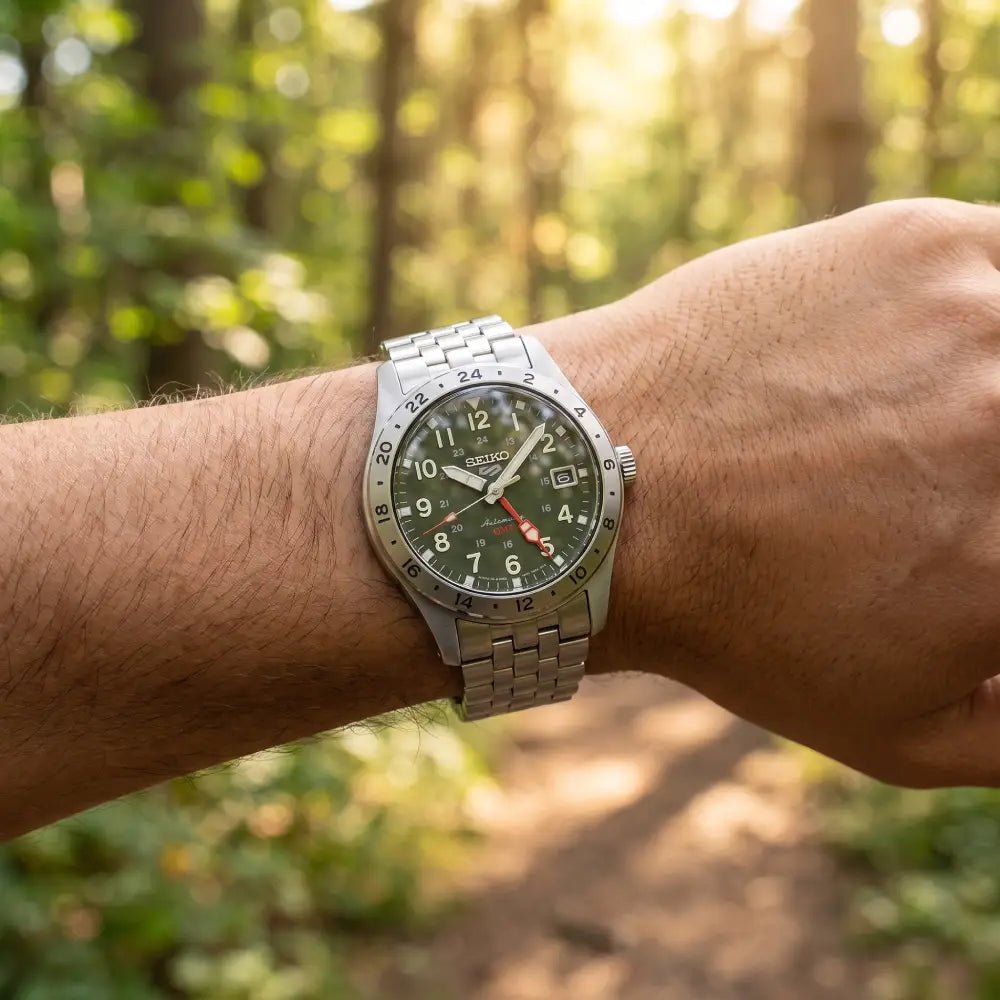 Seiko 5 Sports Field HDB001J1 Automatic GMT Green Dial Stainless Steel Made in Japan Men’s Watch – view 2