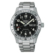 Seiko-Seiko 5 Sports Field HDB006K1 Automatic Black Dial Compass Bezel Stainless Steel Men’s Watch-Wristbear-1