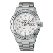 Seiko-Seiko 5 Sports Field HDB007K1 Automatic Silver-White Dial Compass Bezel Stainless Steel Men’s Watch-Wristbear-1