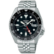 Seiko-Seiko 5 Sports SKX GMT SSK001K1 Automatic GMT Black Dial Stainless Steel Men's Watch-Wristbear-1