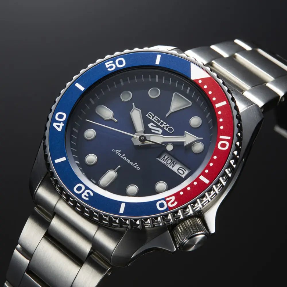 Seiko-Seiko 5 Sports SKX Series SRPD53K1 Automatic Blue Sunray Dial Pepsi Bezel Stainless Steel Men's Watch-Wristbear-2
