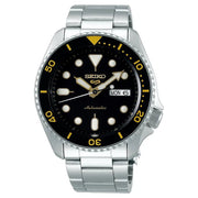 Seiko-Seiko 5 Sports SKX Series SRPD57K1 Automatic Black Dial Gold-Tone Accents Stainless Steel Men's Watch-Wristbear-1