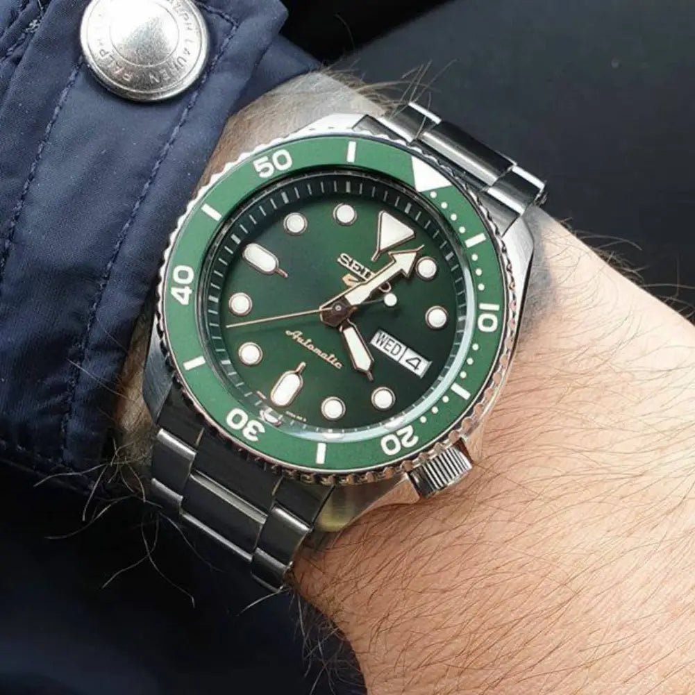 Seiko-Seiko 5 Sports SKX Series SRPD63K1 Automatic Green Dial Stainless Steel Men's Watch-Wristbear-4