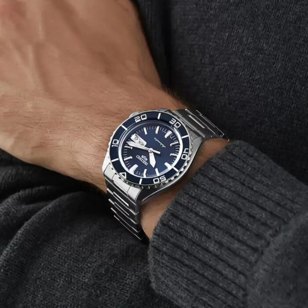 Seiko-Seiko 5 Sports SKX Series SRPK97K1 Automatic Blue Dial Stainless Steel Men's Watch-Wristbear-4