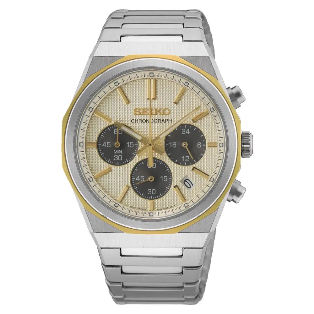Seiko-Seiko Conceptual HGK001P1 Chronograph Men's Quartz Champagne Dial Sapphire Watch-Wristbear-1