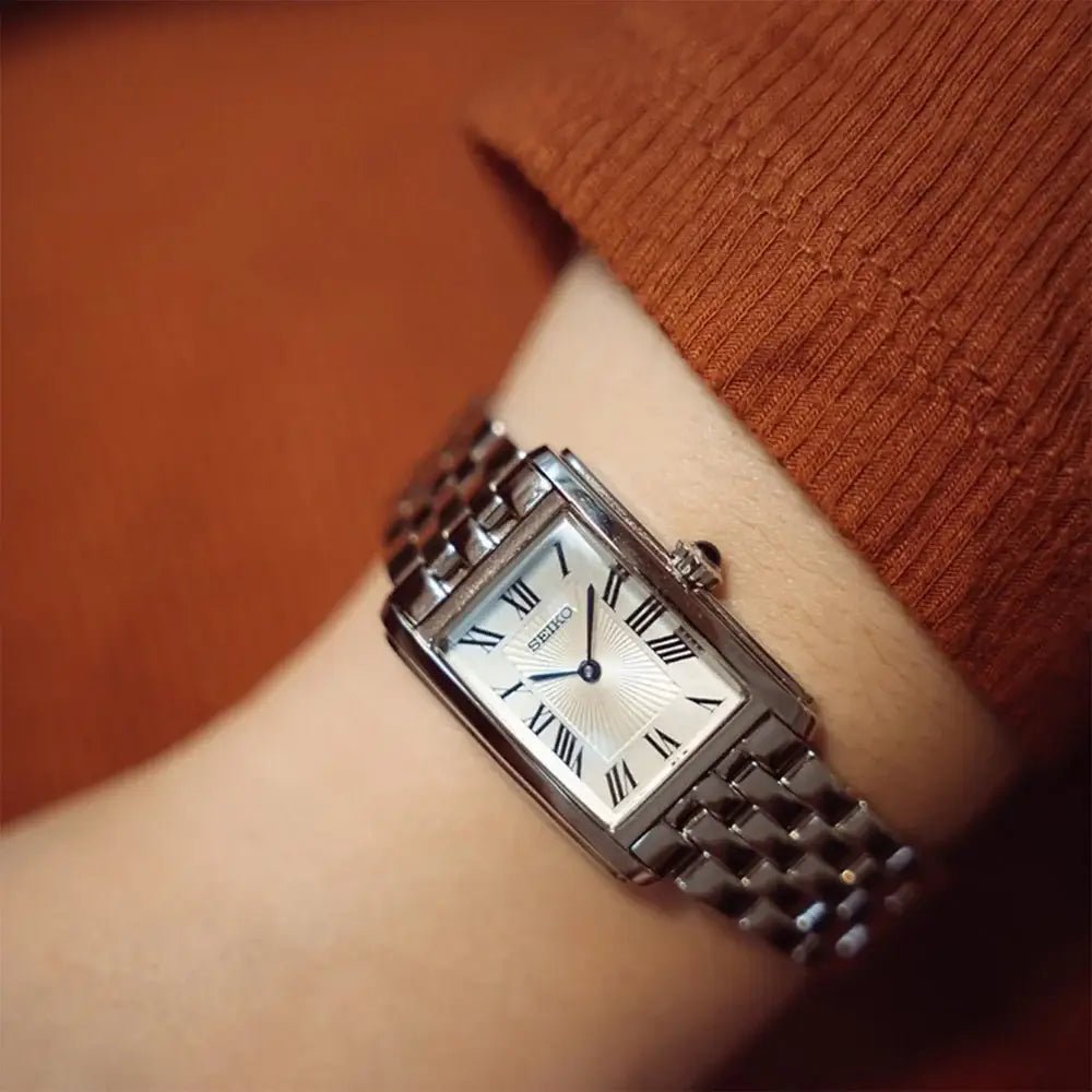 Seiko-Seiko Essentials SWR083P1 Quartz Mother of Pearl Dial Stainless Steel Bracelet Women's Watch-Wristbear-2