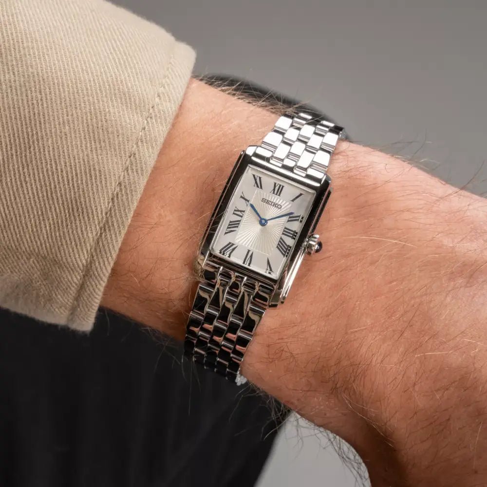 Seiko-Seiko Essentials SWR083P1 Quartz Mother of Pearl Dial Stainless Steel Bracelet Women's Watch-Wristbear-3