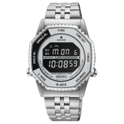 Seiko-Seiko HFL002P1 Rotocall Digital Quartz Black Display Stainless Steel Men's Watch-Wristbear-1