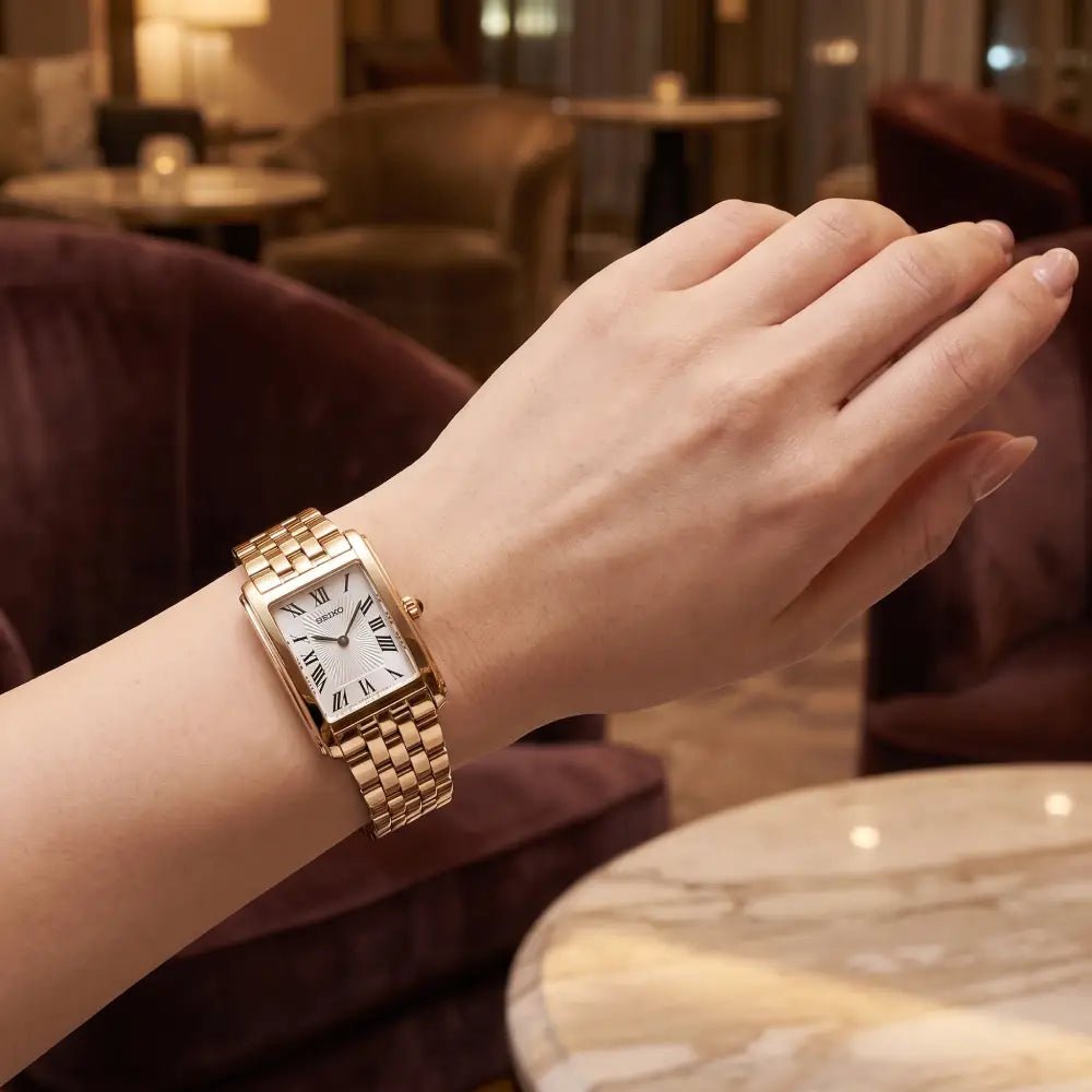 Seiko-Seiko HGG002P1 Women's Quartz White Dial Rose Gold Tone Stainless Steel Watch-Wristbear-2