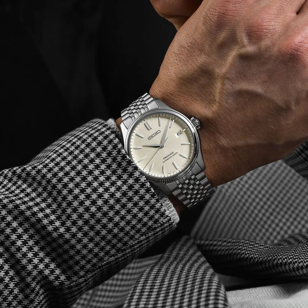 Seiko-Seiko Presage Classic Series SPB463 Automatic Shiro-Iro Dial Stainless Steel Men's Watch-Wristbear-2