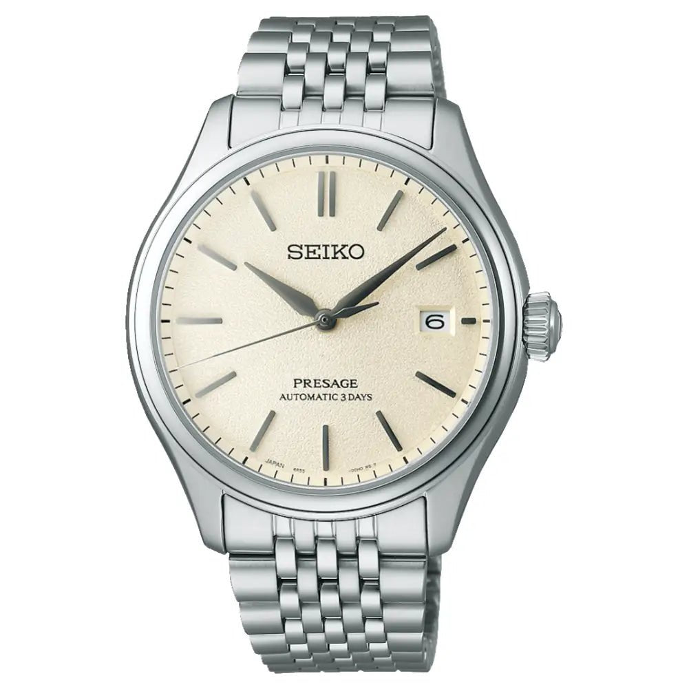 Seiko-Seiko Presage Classic Series SPB463 Automatic Shiro-Iro Dial Stainless Steel Men's Watch-Wristbear-1