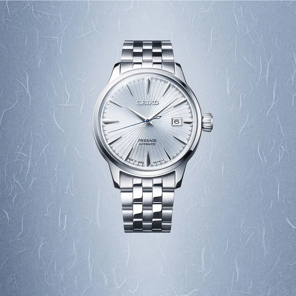 Seiko-Seiko Presage SARY161 SRPE19J1 Automatic Ice Blue Dial Stainless Steel Men's Watch-Wristbear-2