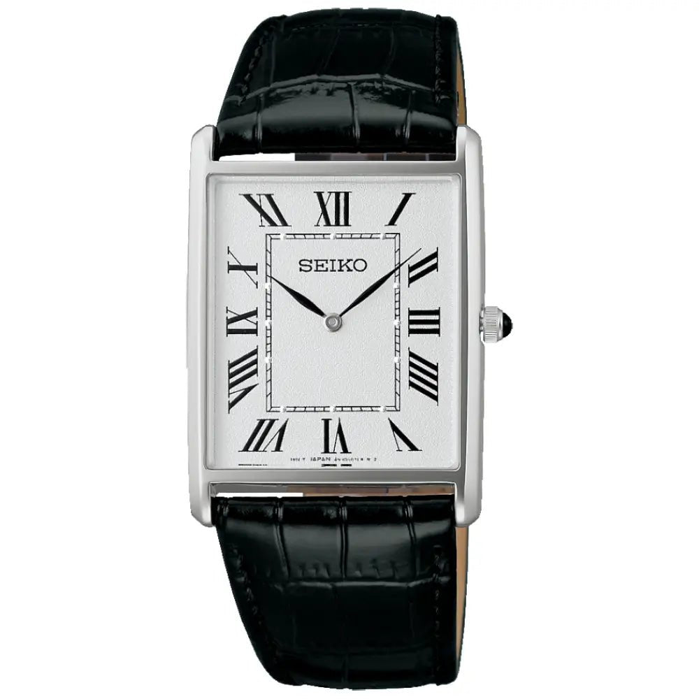 Seiko-Seiko Selection SSEH019 Nano-Universe Quartz White Dial Leather Strap Men's Watch-Wristbear-1