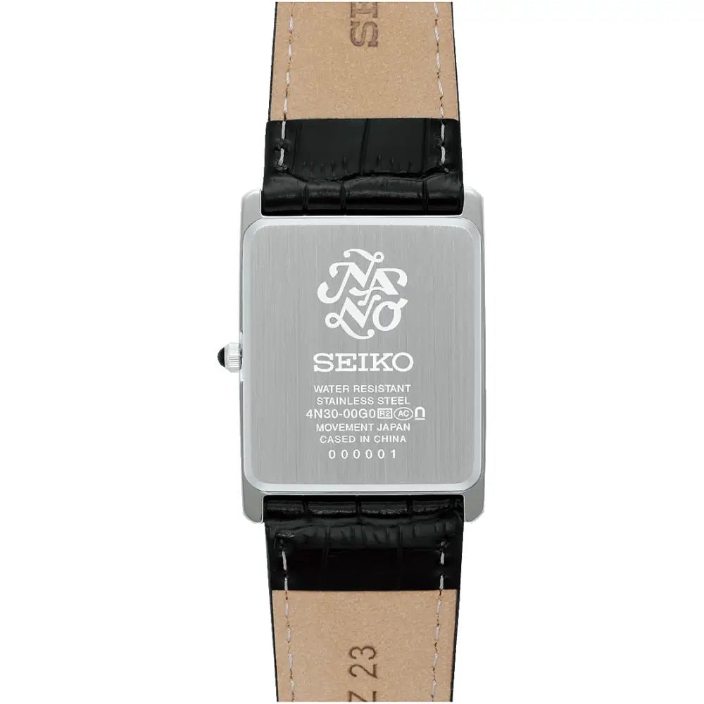 Seiko-Seiko Selection SSEH019 Nano-Universe Quartz White Dial Leather Strap Men's Watch-Wristbear-3