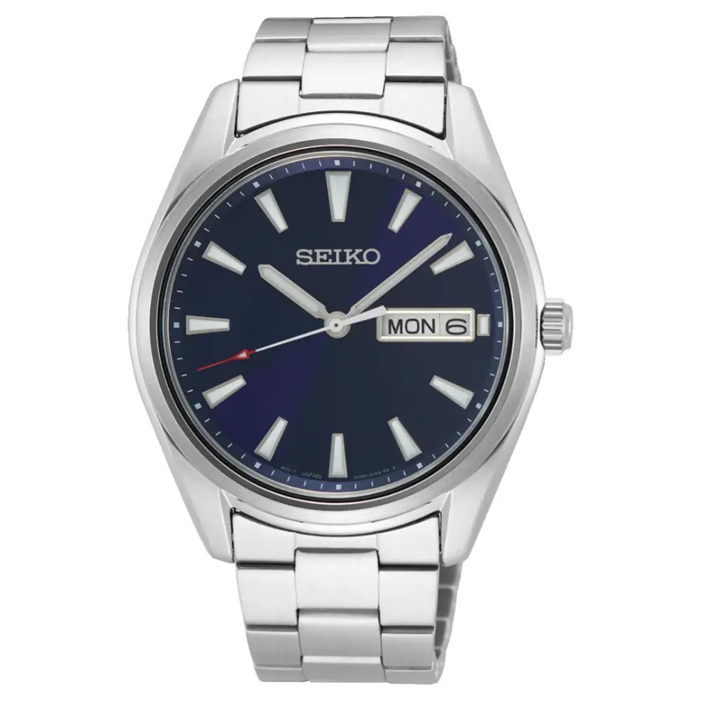 Seiko-Seiko SUR341P1 Quartz Blue Sunray Dial Stainless Steel Men's Watch-Wristbear-1