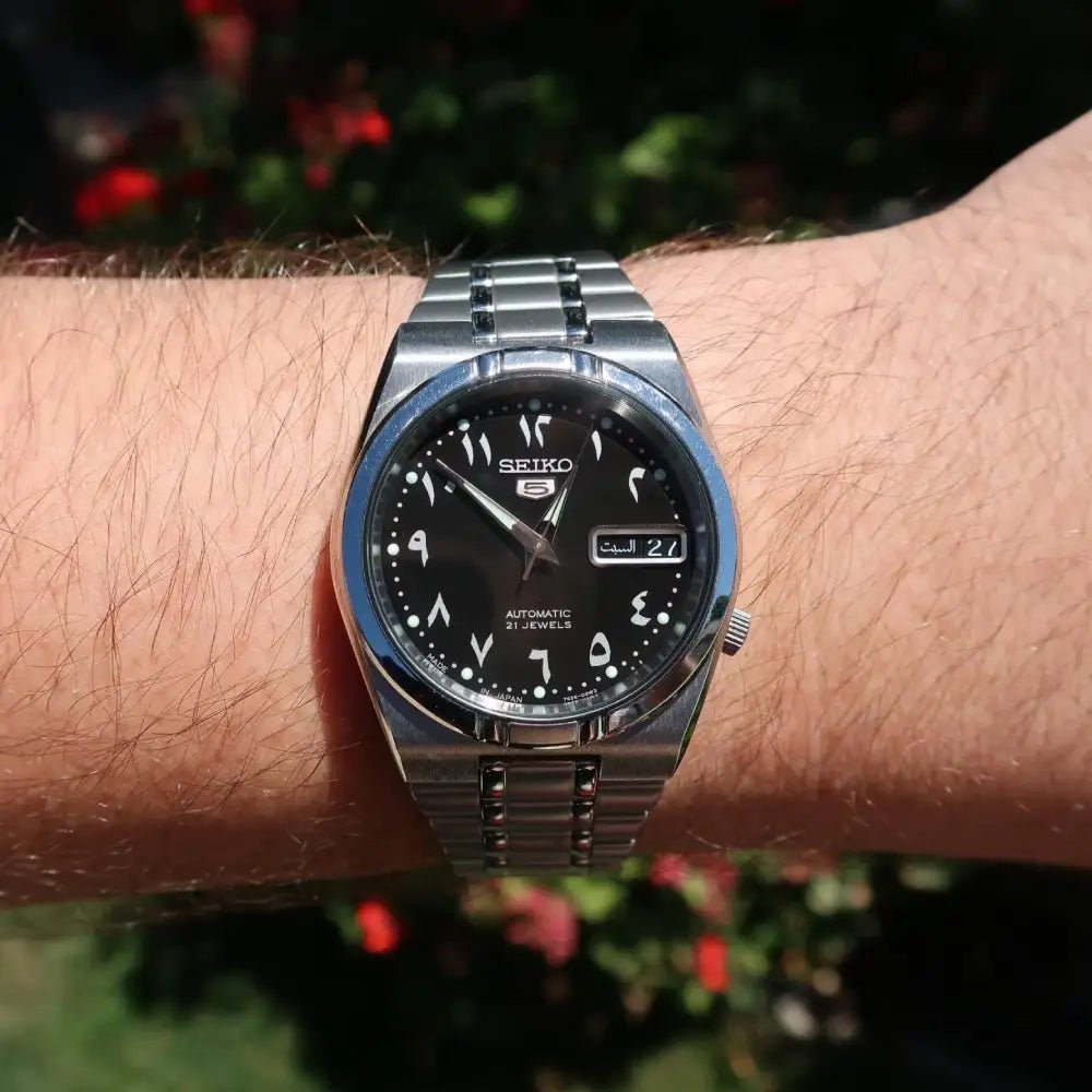 Seiko 5 SNK063J5 Automatic Black Arabic Dial Stainless Steel Watch - shop_name Seiko