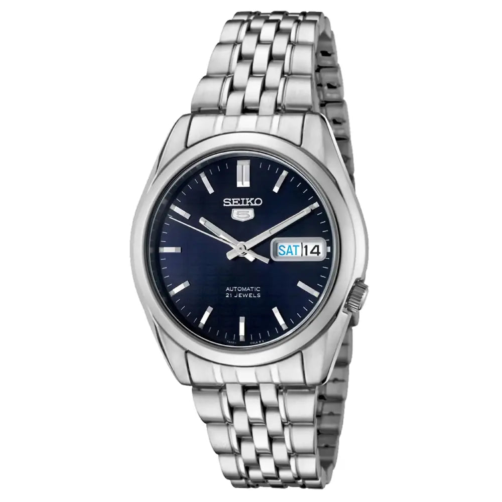 Seiko 5 SNK357K1 Automatic Blue Textured Dial Stainless Steel Men’s Watch - shop_name Seiko