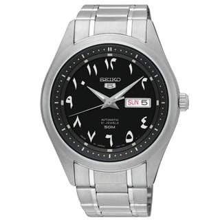 Seiko 5 SNKP21J1 Automatic Black Arabic Dial Stainless Steel Men’s Watch - shop_name SeikoSNKP21J1