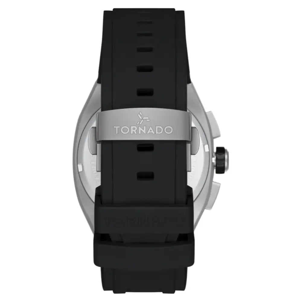 Tornado-TORNADO Aristocrate T26102-XRBB Chronograph Quartz Black Dial Black Rubber Strap Men's Watch-Wristbear-4