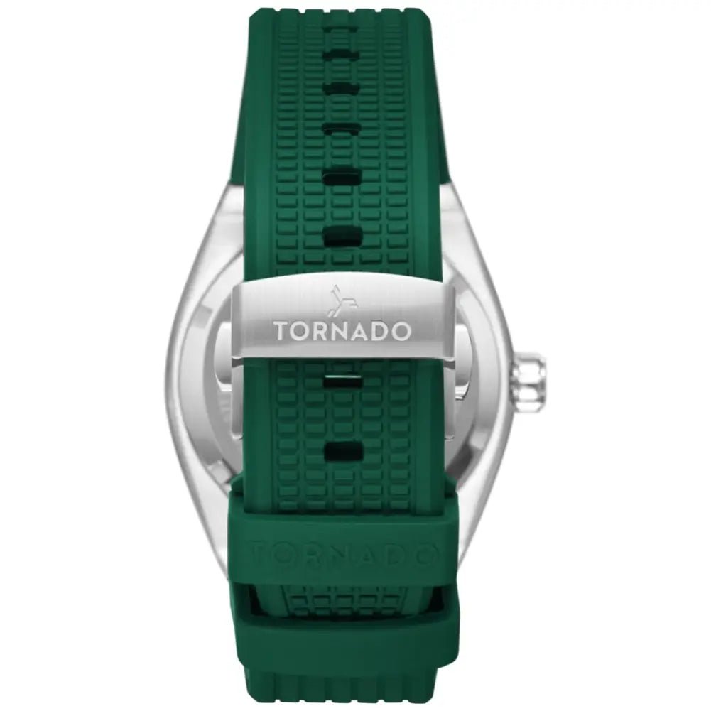 Tornado-TORNADO Aurora Twilight T23003-SSHH Analog Quartz Green Dial Silicone Strap Men's Watch-Wristbear-5